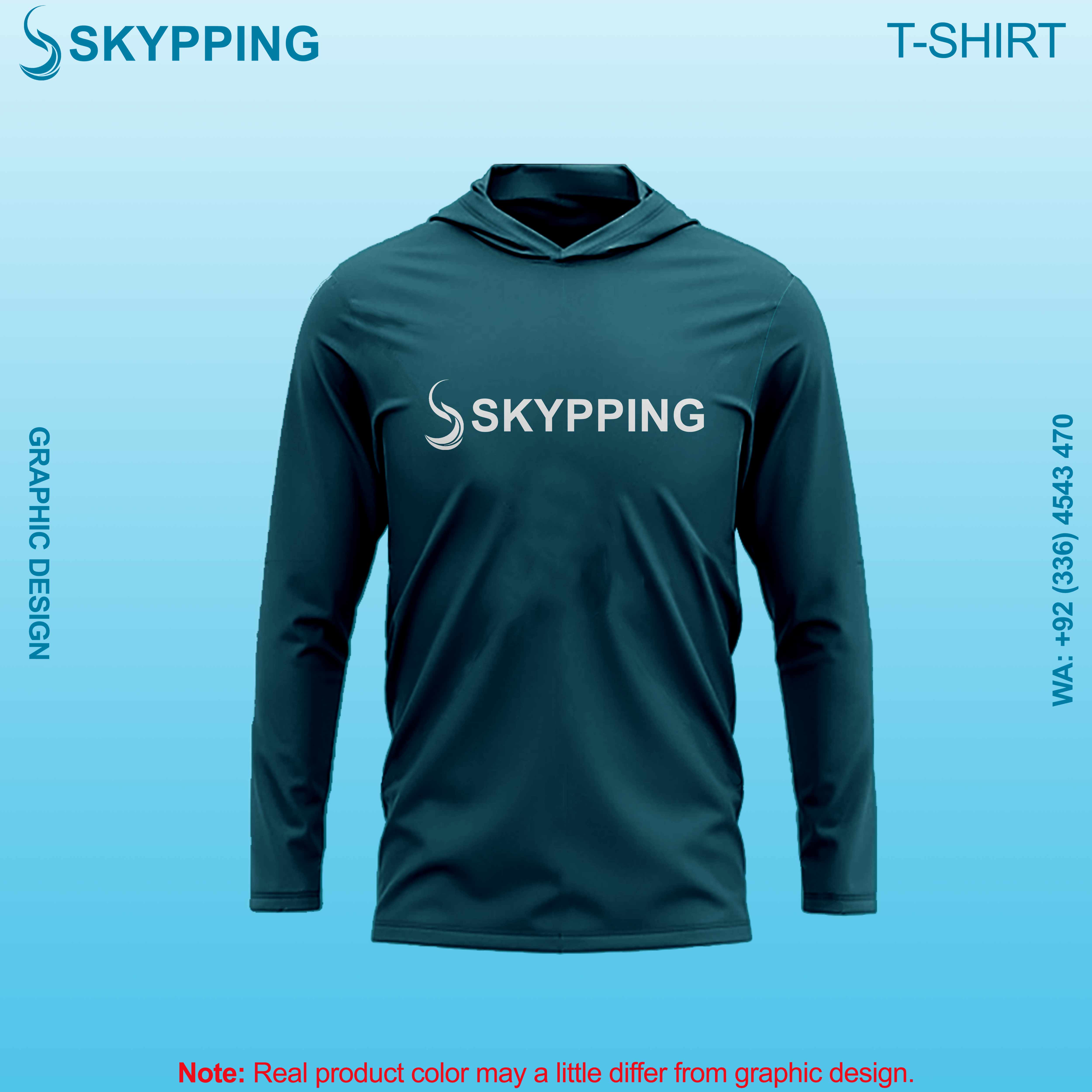 Hooded Long sleeve set-in style round neck t-shirts for men